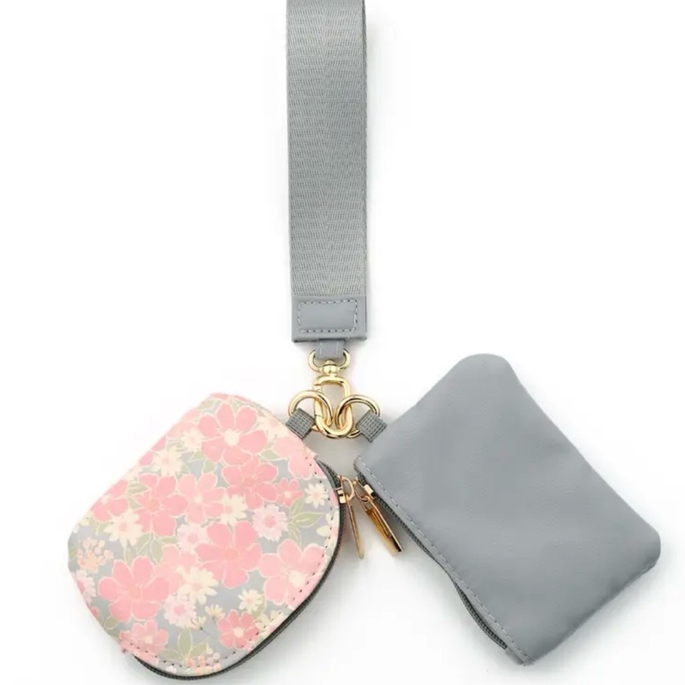 Wristlet Floral and Gray NEW